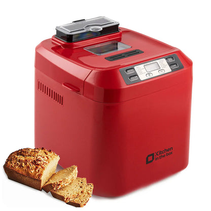 Bread Maker Machine, 12-in-1 Automatic Bread Machine with Fruit Nut Auto Dispenser, 2LB Large Capacity, Gluten-Free, 13H Delay Timer, 1H Keep Warm, 3 Crust Colors for Home Baking