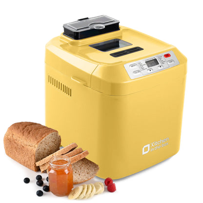 Bread Maker Machine, 12-in-1 Automatic Bread Machine with Fruit Nut Auto Dispenser, 2LB Large Capacity, Gluten-Free, 13H Delay Timer, 1H Keep Warm, 3 Crust Colors for Home Baking
