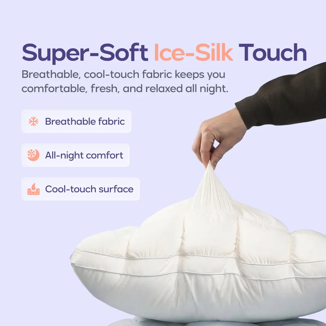 Soft Quilted Grid Design Pillow, Ultra Fluffy Plush Bed Pillow with Cloud-Like Comfort, Breathable Support for Side, Back & Stomach Sleepers, Cozy Pillow for Deep Restful Sleep