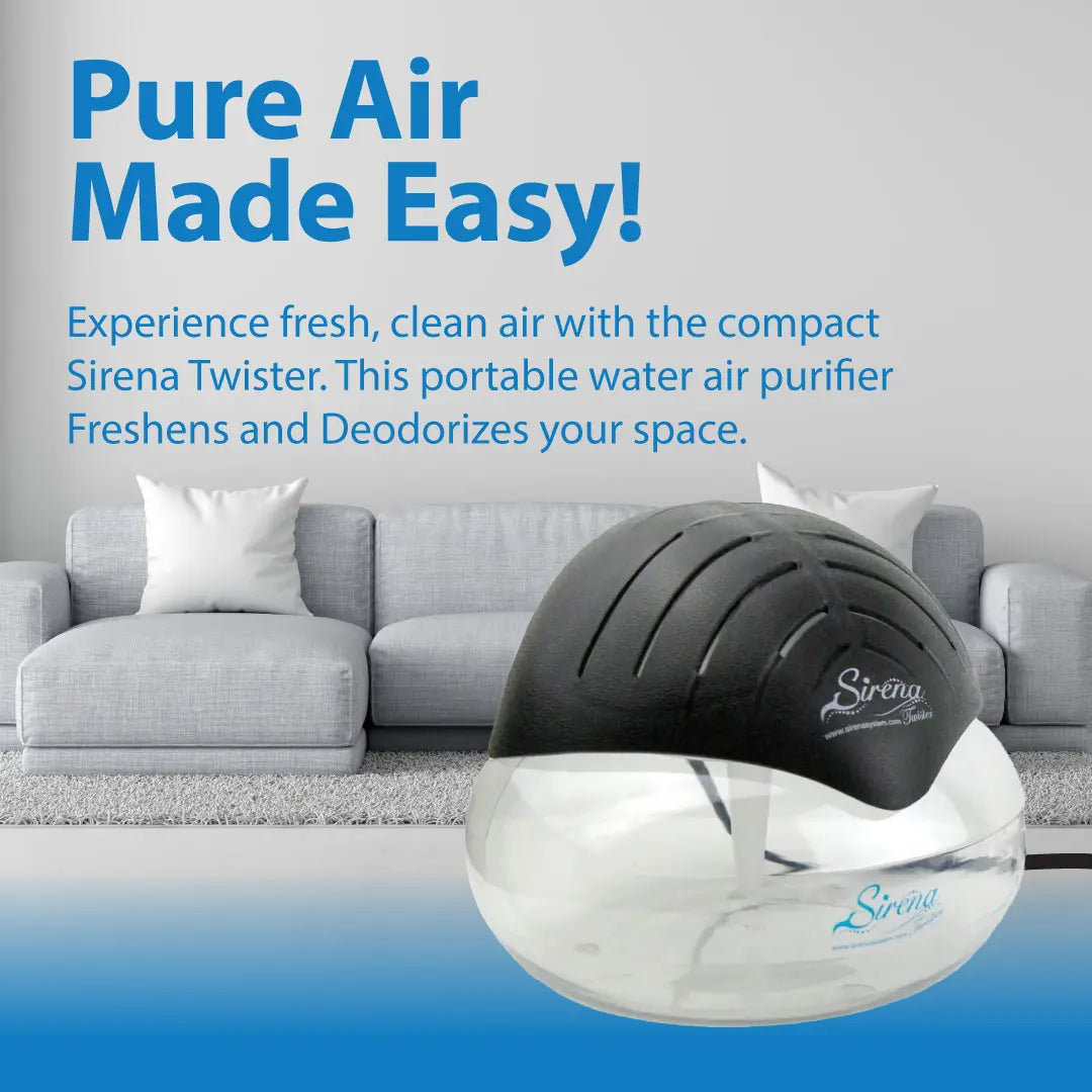 Black Original Air Purifier & Aroma Diffuser with LED Night Light – Water Filter Air Cleaner for Home, Smoke & Pets