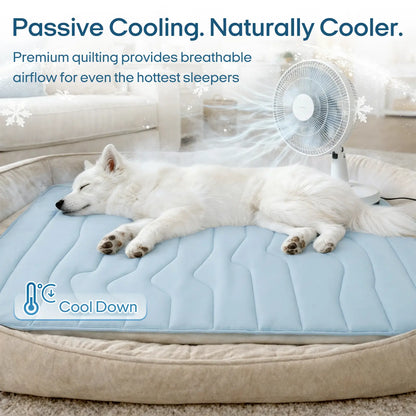 Cooling Pet Mat, Eco-Friendly Cooling Pad for Large Dog, SummerVibes Cooling Mats for Dog Bed, Cool Dog Stuff, Washable Pet Mat, Use in Crate, Trunk, Camping, Outdoors, Portable,Machine Washable, Durable, Without Gel, Outdoorfun
