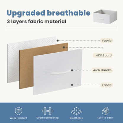 5-Drawer Fabric Dresser Chest - Fabric Chests Drawers, Modern Storage Cabinets, Storage Organizer for Bedroom Items