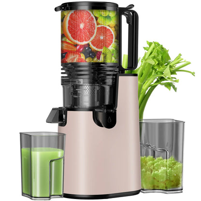 Cold Press Juicer - Slow Masticating, 5.4 Inch Feed Chute, High Juice Yield, Easy Clean, 55rpm Technology for Whole Fruits & Veggies