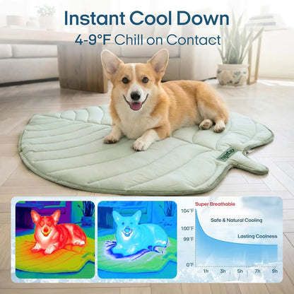 Cooling Pet Mat, Eco-Friendly Cooling Pad for Large Dog, SummerVibes Cooling Mats for Dog Bed, Cool Dog Stuff, Washable Pet Mat, Use in Crate, Trunk, Camping, Outdoors, Portable,Machine Washable, Durable, Without Gel, Outdoorfun