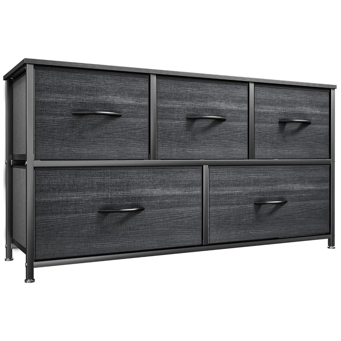 5-Drawer Fabric Dresser Chest - Fabric Chests Drawers, Modern Storage Cabinets, Storage Organizer for Bedroom Items