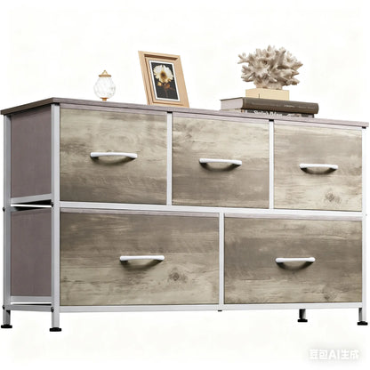 5-Drawer Fabric Dresser Chest - Fabric Chests Drawers, Modern Storage Cabinets, Storage Organizer for Bedroom Items