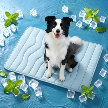 Cooling Pet Mat, Eco-Friendly Cooling Pad for Large Dog, SummerVibes Cooling Mats for Dog Bed, Cool Dog Stuff, Washable Pet Mat, Use in Crate, Trunk, Camping, Outdoors, Portable,Machine Washable, Durable, Without Gel, Outdoorfun