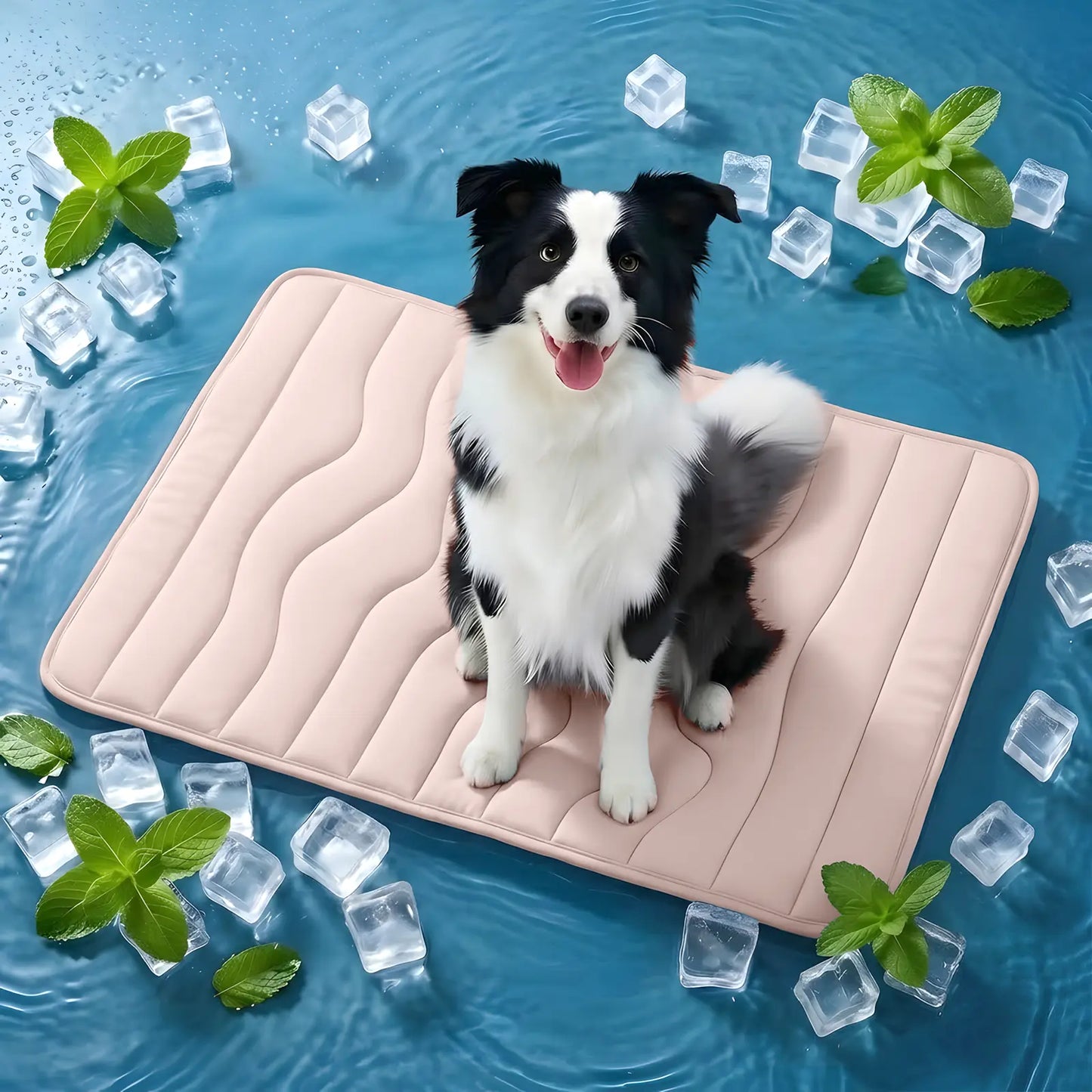 Cooling Pet Mat, Eco-Friendly Cooling Pad for Large Dog, SummerVibes Cooling Mats for Dog Bed, Cool Dog Stuff, Washable Pet Mat, Use in Crate, Trunk, Camping, Outdoors, Portable,Machine Washable, Durable, Without Gel, Outdoorfun