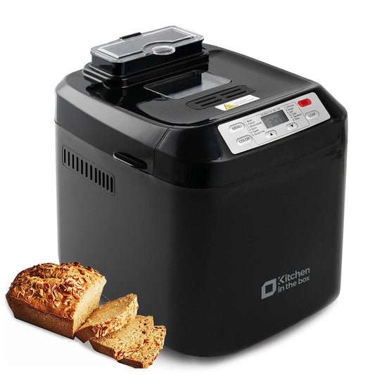 Bread Maker Machine, 12-in-1 Automatic Bread Machine with Fruit Nut Auto Dispenser, 2LB Large Capacity, Gluten-Free, 13H Delay Timer, 1H Keep Warm, 3 Crust Colors for Home Baking