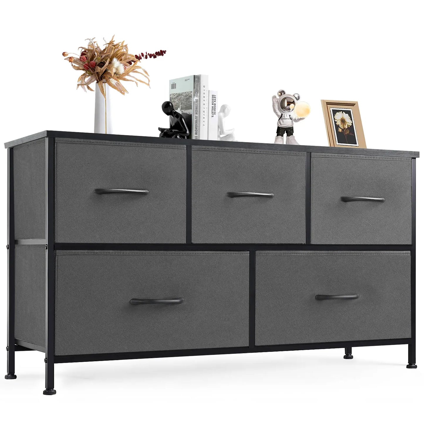 5-Drawer Fabric Dresser Chest - Fabric Chests Drawers, Modern Storage Cabinets, Storage Organizer for Bedroom Items