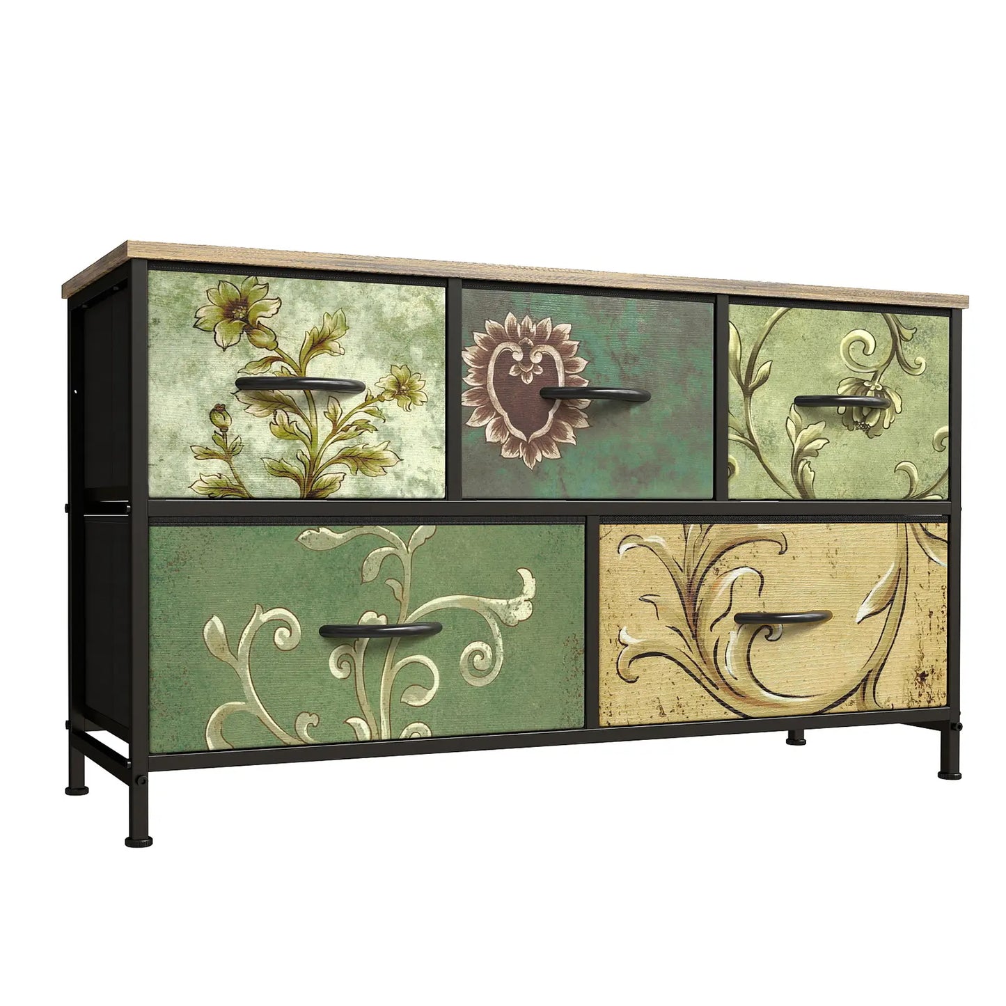5-Drawer Fabric Dresser Chest - Fabric Chests Drawers, Modern Storage Cabinets, Storage Organizer for Bedroom Items
