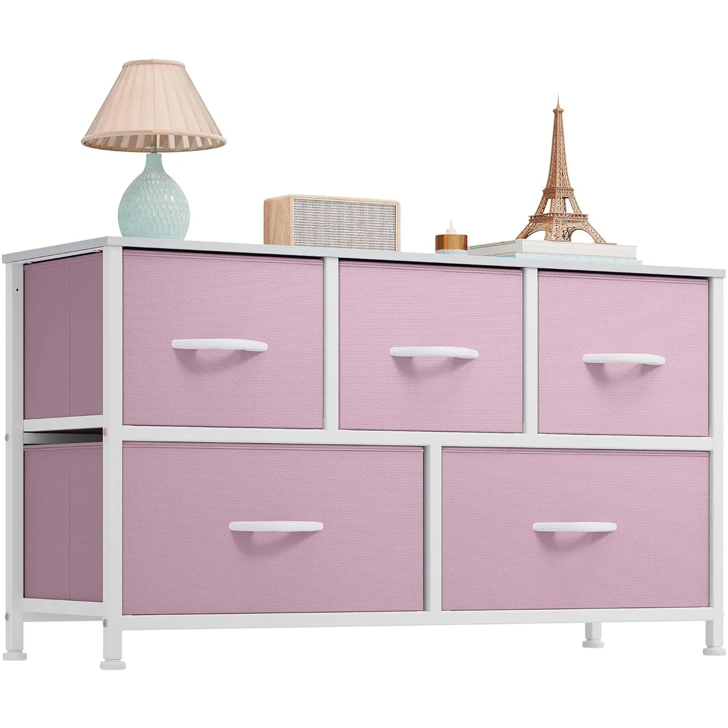 5-Drawer Fabric Dresser Chest - Fabric Chests Drawers, Modern Storage Cabinets, Storage Organizer for Bedroom Items